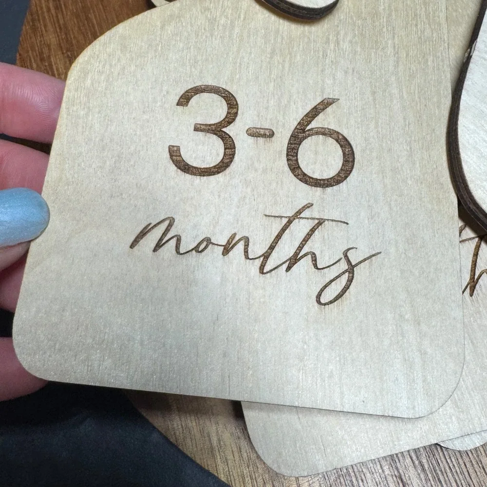 Wooden Baby Closet Dividers Set of 7 Nursery Organizers Newborn to 24 Months